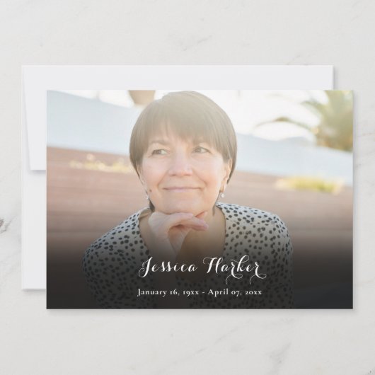 Funeral Memorial 4 Photo Collage Script Dankeskarte (Rückseite)