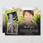 Funeral Memorial 4 Photo Collage Script Dankeskarte (Vorne/Hinten)