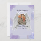 Funeral Memorial Design Template – Angel Wings Einladung (Vorderseite)