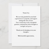  Funeral Memorial Elegant Memorial Thank You Dankeskarte (Rückseite)