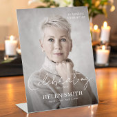 Funeral Memorial Elegant Minimalist Custom Photo Sockelschild