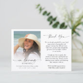 Funeral Memorial In Loving Memory Photo Dankeskarte (Stehend Vorderseite)