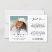 Funeral Memorial In Loving Memory Photo Dankeskarte (Vorderseite)