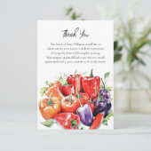 Funeral Memorial Pepper Thank You Note Card Dankeskarte (Stehend Vorderseite)