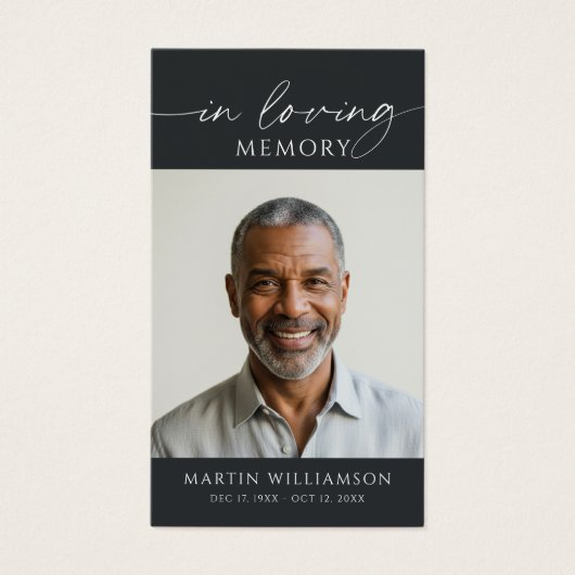 Funeral Memorial Photo Cross Simple Prayer Card (Vorderseite)