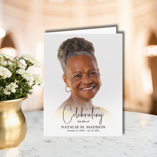 Funeral Memorial Photo Folded Dankeskarte