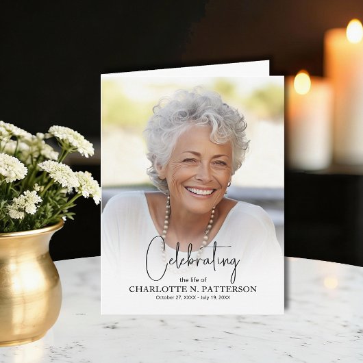 Funeral Memorial Photo Folded Dankeskarte