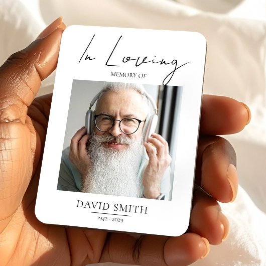 Funeral Memory Photo for Grandpa Sympathy Keepsake Magnet