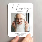 Funeral Memory Photo for Grandpa Sympathy Keepsake Magnet