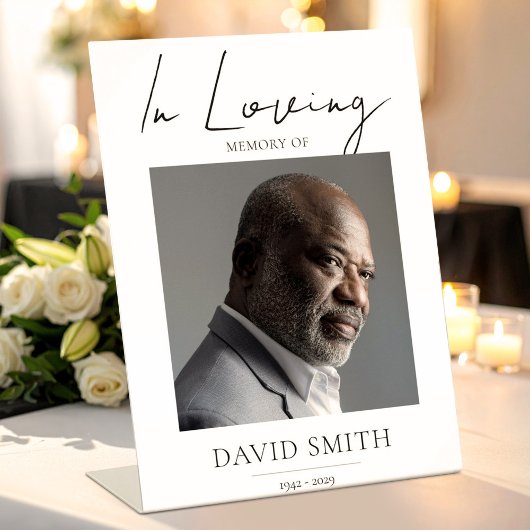 Funeral Memory Photo Minimalist Classic Sockelschild