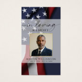 Funeral Military US Flag Photo Prayer Card (Vorderseite)