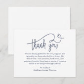 Funeral Note Thank you Bereavement blue Dankeskarte (Vorne/Hinten)