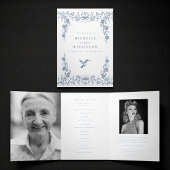 Funeral Obituary Order of Service hummingbird Dreifach-gefaltete Programmkarte