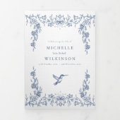 Funeral Obituary Order of Service hummingbird Dreifach-gefaltete Programmkarte (Cover)