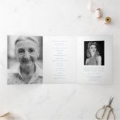 Funeral Obituary Order of Service hummingbird Dreifach-gefaltete Programmkarte (Innenseite)