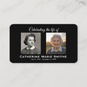 Funeral or Memorial Double Image Visitenkarte (Vorderseite)