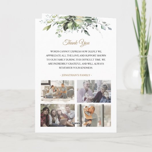 Funeral Order of Service Greenery Memorial Program Programm (Rückseite)