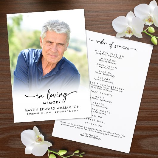 Funeral Order of Service In Loving Memory Programm
