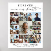 Funeral Photo Collage Forever In Our Hearts Poster (Vorne)