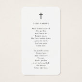 Funeral Photo Forever Hearts Cross Prayer Card (Rückseite)