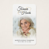 Funeral Photo Forever Hearts Cross Prayer Card (Vorderseite)
