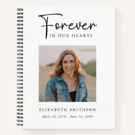 Funeral Photo Forever in our Hearts Poem Prayer Notizblock