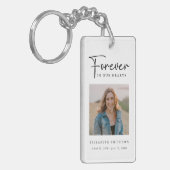 Funeral Photo Forever in our Hearts Poem Prayer Schlüsselanhänger (Vorderseite links)