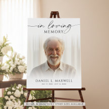 Funeral Photo In Loving Memory Welcome Sign