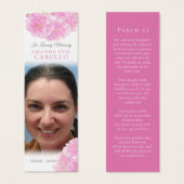 Funeral Pink Spring Blossom Poem Foto Bookmark (Vorne & Hinten)