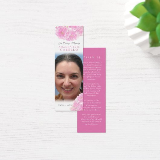 Funeral Pink Spring Blossom Poem Foto Bookmark (Schreibtisch)