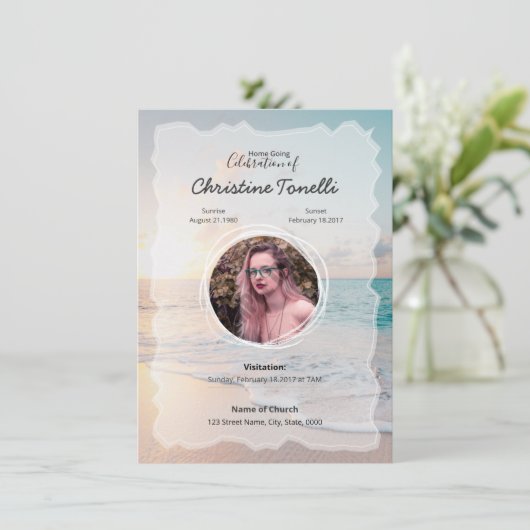 Funeral Prayer Card (Stehend Vorderseite)