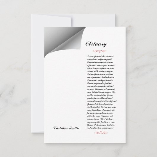 Funeral Prayer Card Template (Rückseite)