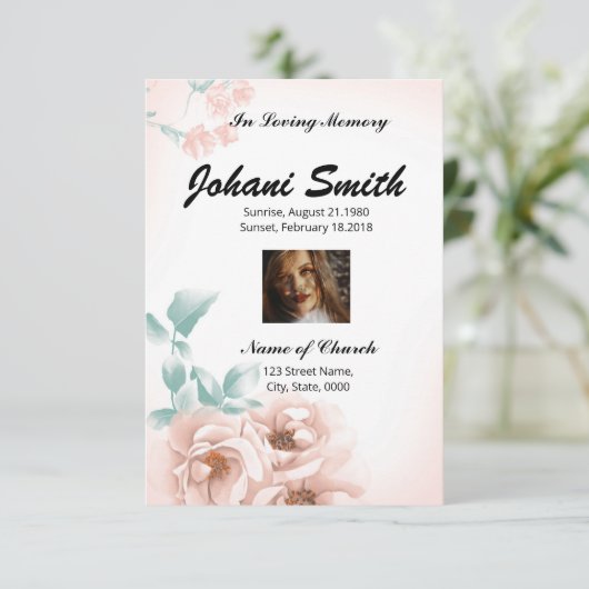 Funeral Prayer Card Template (Stehend Vorderseite)