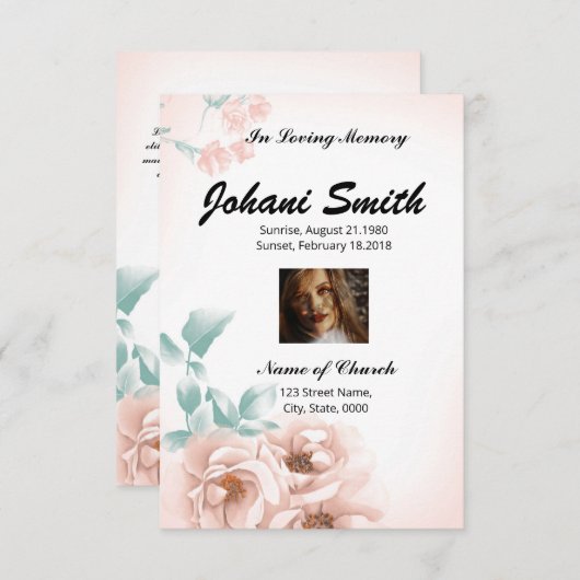 Funeral Prayer Card Template (Vorne/Hinten)