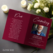Funeral Program, Celebration of Life, Burgundy Flyer