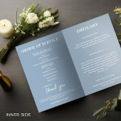 Funeral Program, Celebration of Life, Dusty Blue Flyer