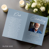 Funeral Program, Celebration of Life, Dusty Blue Flyer