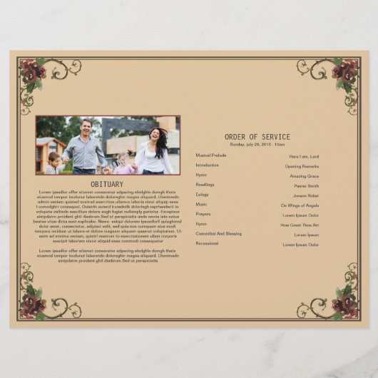 Funeral Program Flyer Template (Rückseite)