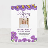 Funeral Program - Purple Gerberas Design Programm (Vorderseite)