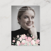 Funeral Romantic Wildflower to Remember Loved Ones Visitenkarte (Rückseite)