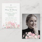 Funeral Romantic Wildflower to Remember Loved Ones Visitenkarte (Vorne/Hinten)