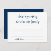 Funeral Service, Navy Blue, Share a memory Card Postkarte (Vorne/Hinten)