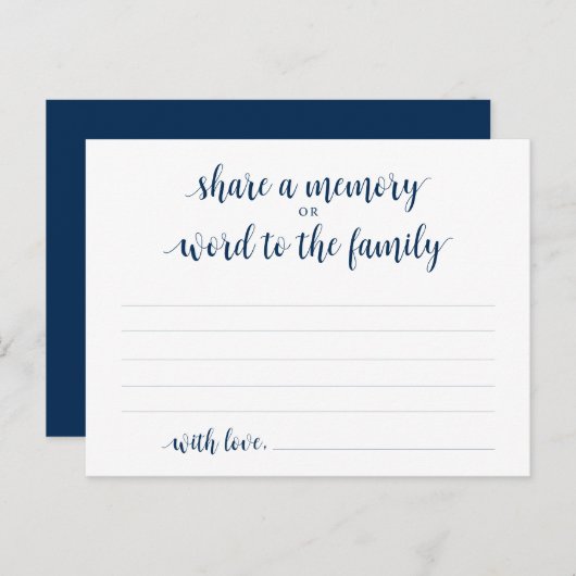 Funeral Service, Navy Blue, Share a memory Card Postkarte (Vorne/Hinten)