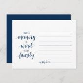 Funeral Service, Navy Blue, Share a memory Card Postkarte (Vorne/Hinten)