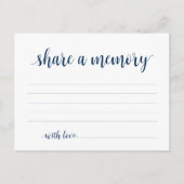 Funeral Service, Navy Blue, Share a memory Card Postkarte (Vorderseite)