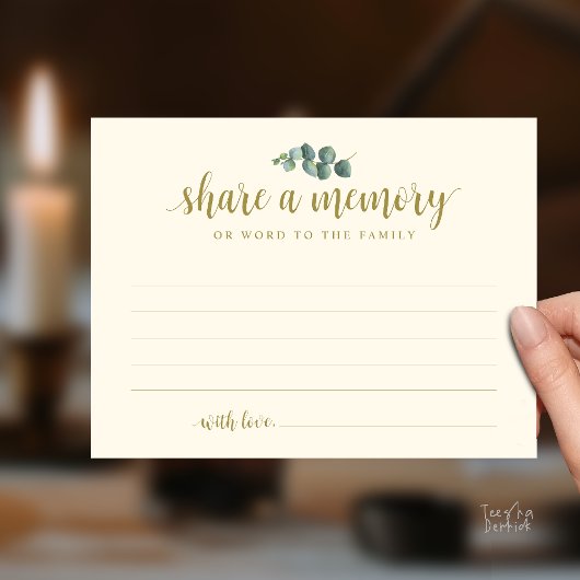 Funeral Service, Share a memory, Sympathy Card Postkarte