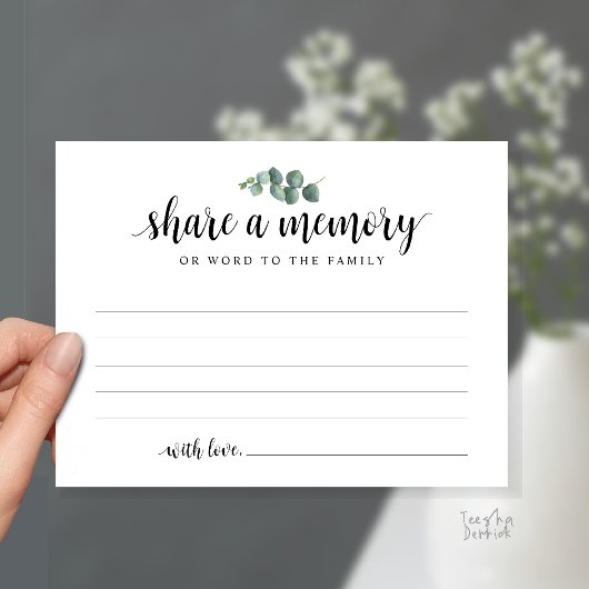 Funeral Service, Share a memory, Sympathy Card Postkarte