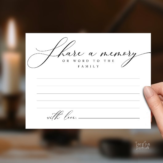 Funeral Service, Share a memory, Sympathy Card Postkarte