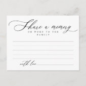 Funeral Service, Share a memory, Sympathy Card Postkarte (Vorderseite)