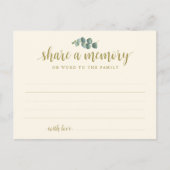 Funeral Service, Share a memory, Sympathy Card Postkarte (Vorderseite)